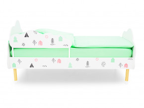 Кровать Stumpa Облако с бортиком рисунок Домики розовый, бирюзовый в Добрянке - dobryanka.magazinmebel.ru | фото - изображение 3
