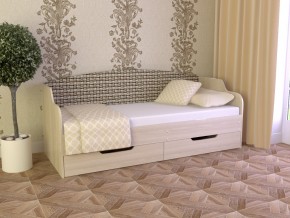 Кровать Юниор Тип 2 Микровелюр-плетенка светлая 800х1600 в Добрянке - dobryanka.magazinmebel.ru | фото - изображение 1