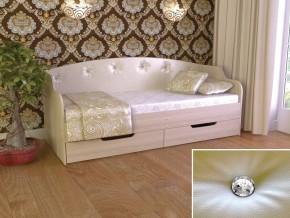 Кровать Юниор Тип 2 шимо светлый/белый перламутр 800х1600 в Добрянке - dobryanka.magazinmebel.ru | фото