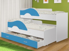 Кровать выкатная Радуга с ящиком 80х160 белая-голубой в Добрянке - dobryanka.magazinmebel.ru | фото - изображение 1