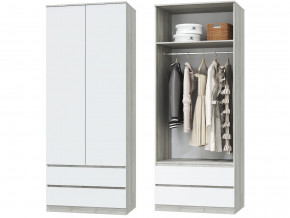 Шкаф для одежды 2х дверный с ящиками Лори дуб серый, белый в Добрянке - dobryanka.magazinmebel.ru | фото
