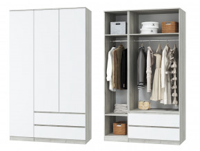 Шкаф для одежды трехдверный Лори дуб серый, белый в Добрянке - dobryanka.magazinmebel.ru | фото