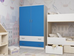 Шкаф двухстворчатый белый-голубой в Добрянке - dobryanka.magazinmebel.ru | фото