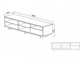 Тумба для ТВА Moderno-1800 В-1 Ф1 в Добрянке - dobryanka.magazinmebel.ru | фото - изображение 2